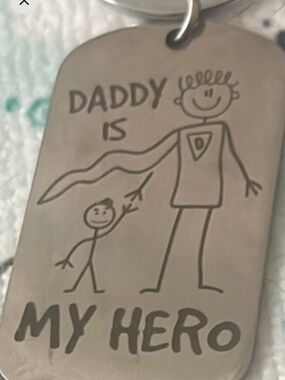 Price drop 1/2 now $8 Fast shipping for dad Silver Keychain Engraved message